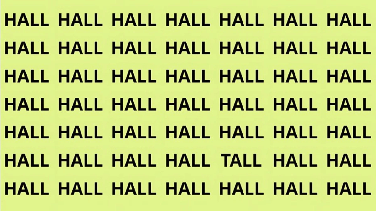 Only 1% of people with 6/6 vision can spot "TALL" in 9 seconds!