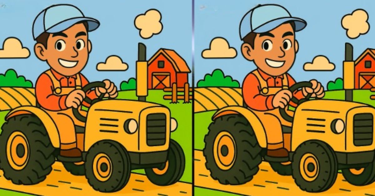 Spot the 3 Differences in Man Driving a Tractor Beat the 75-Second Challenge!