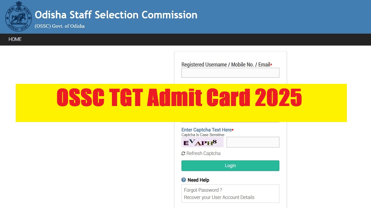 OSSC Admission Letter 2025 Releasing Today at ossc.gov.in, Download TGT Certificate Verification Admission Letter PDF - Link Here