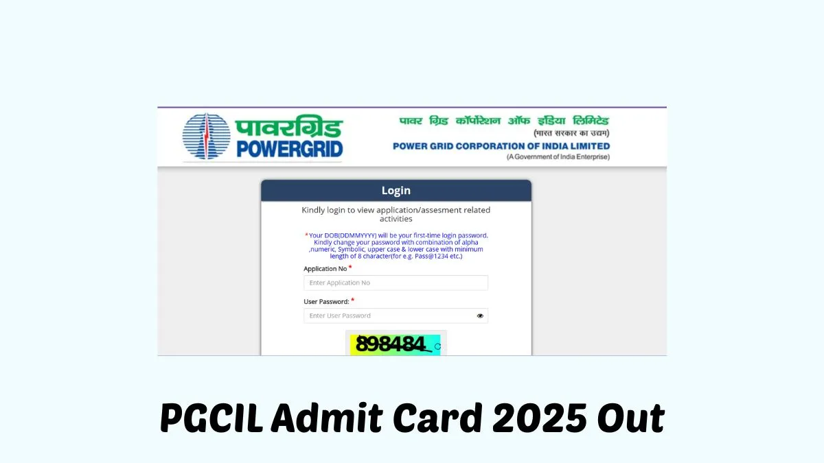 PGCIL Admit Card 2025 OUT