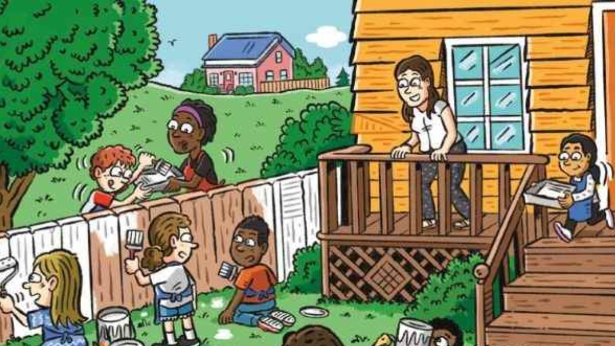 95% People Failed To Spot The Toy Boat In This Scene Of Kids Painting The Backyard! Can You Find It In 15 Seconds?
