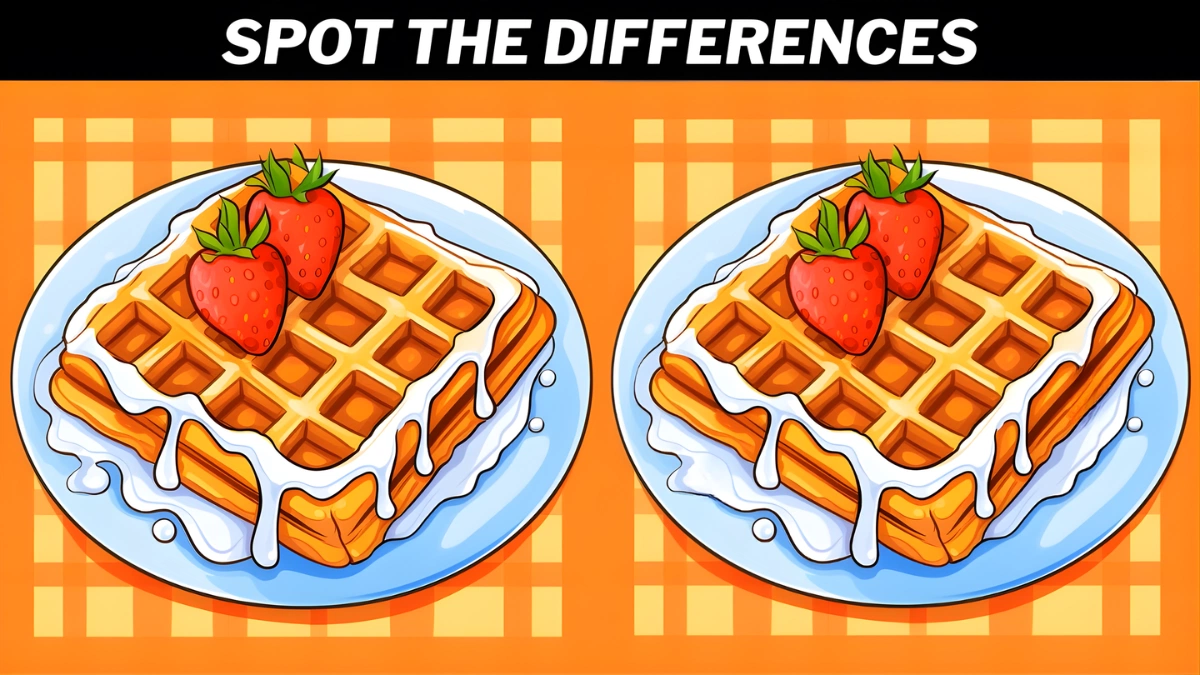 Spot the Differences Between Strawberry Waffles in 29 Seconds!