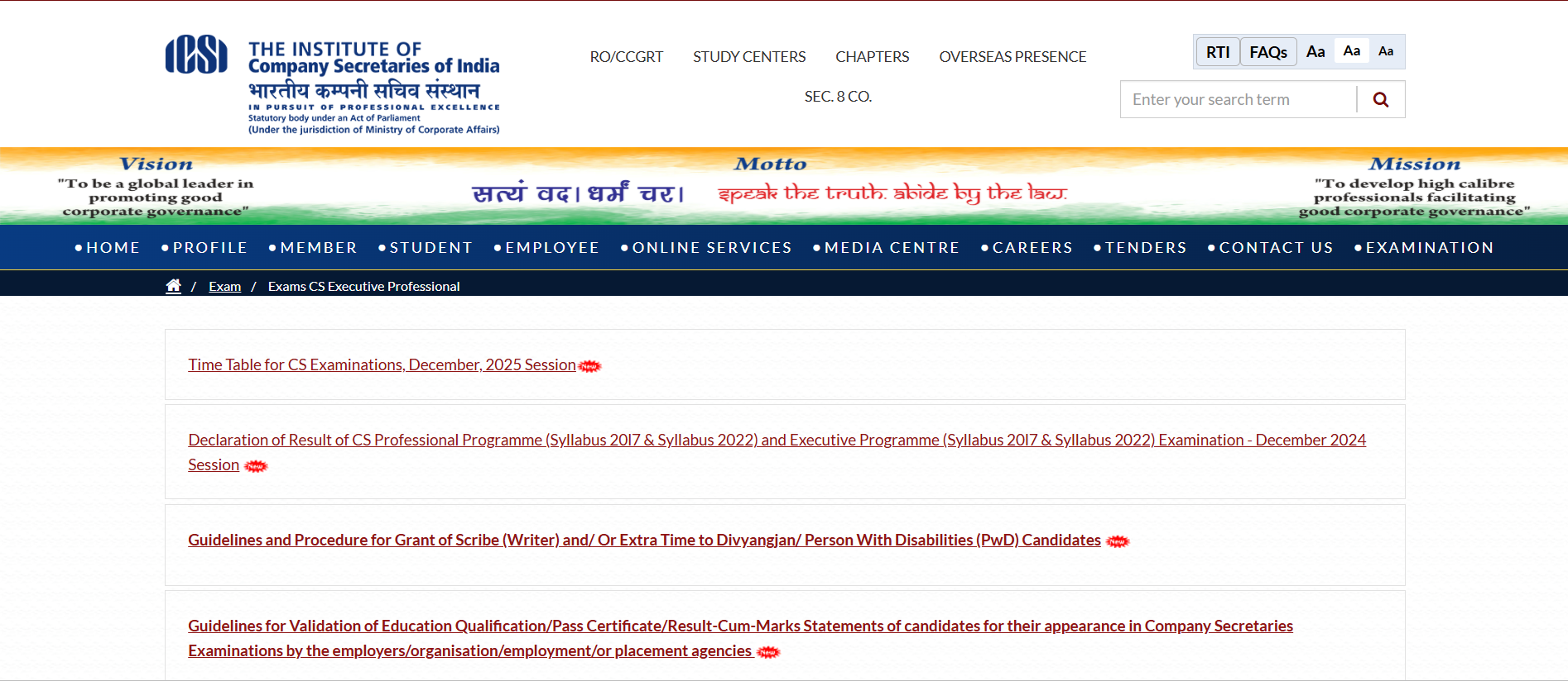 ICSI CS December 2025 Registration Window Reopens; Apply at icsi.edu