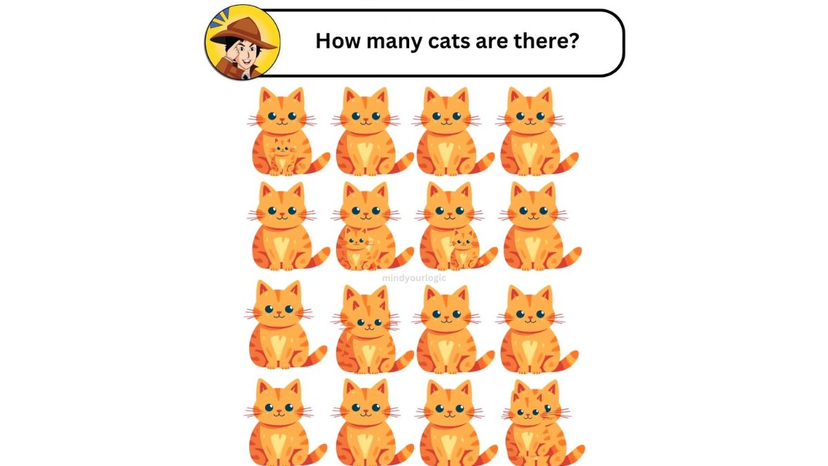 Only those who have Ultra HD Vision with 20/20 Eyesight can count the Number of Cats in this Visual Brain Teaser Optical Illusion Puzzle