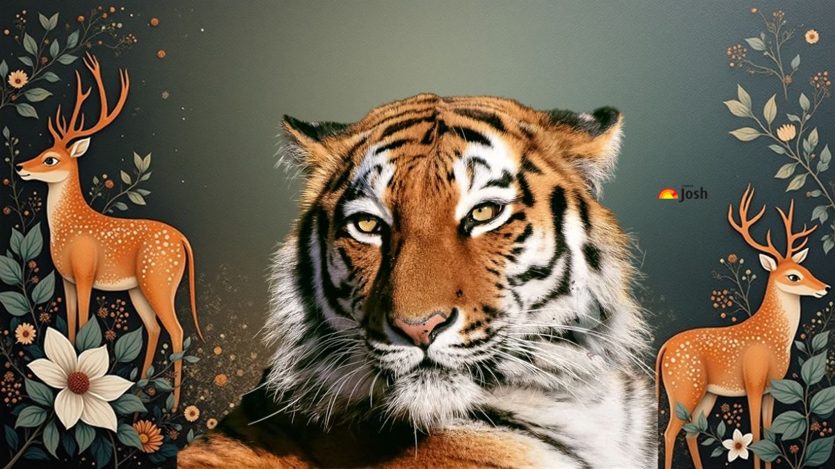 Are you enough Hawk Eye Observant to find the Hidden Pigeon in this Harmony of the Wild of the Tiger and the Deer Optical Illusion!