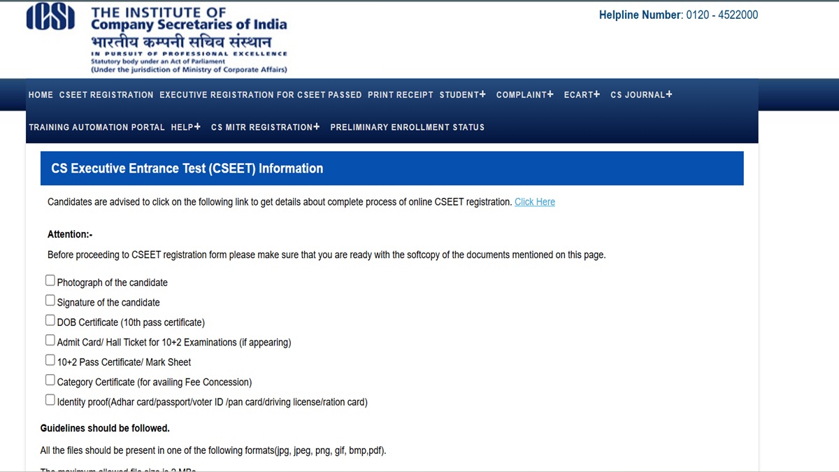ICSI CSEET 2025 November Registration Last Date, Apply at icsi.edu