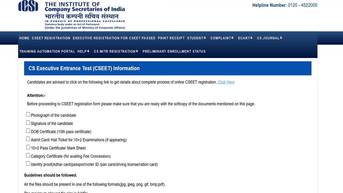 ICSI CSEET January 2026 Registration Commences, Apply at icsi.edu Until Dec 15