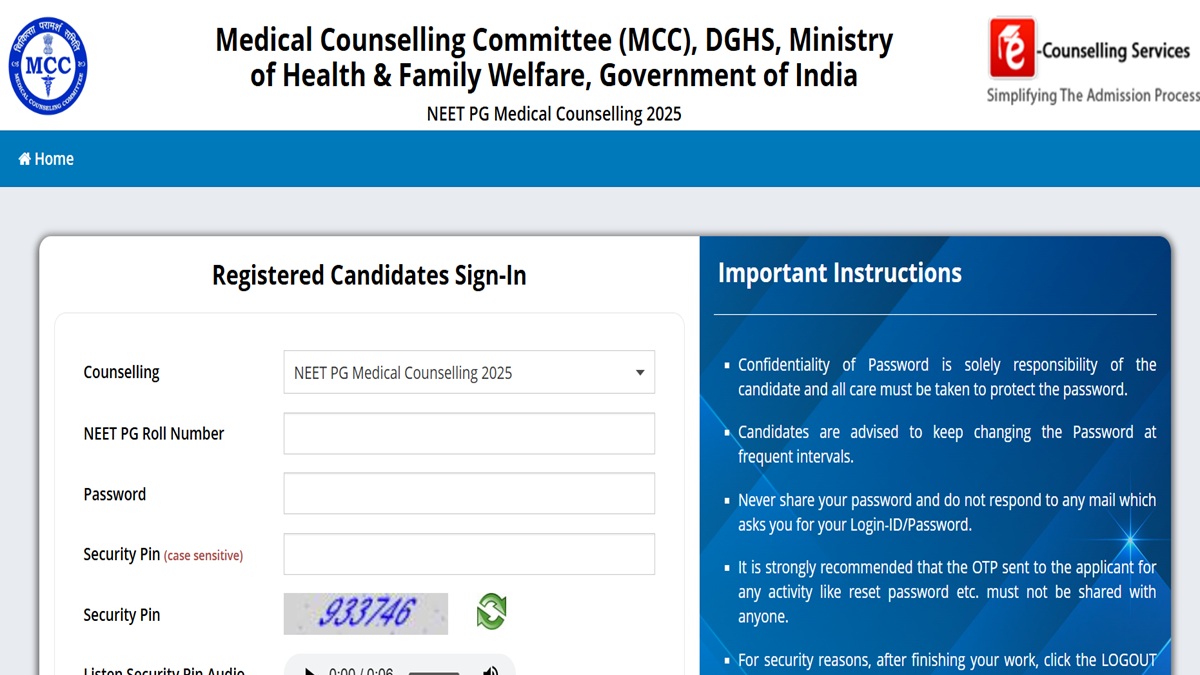 NEET PG Counselling 2025 Round 1 Registrations Begin at mcc.nic.in, Check Complete Schedule Here