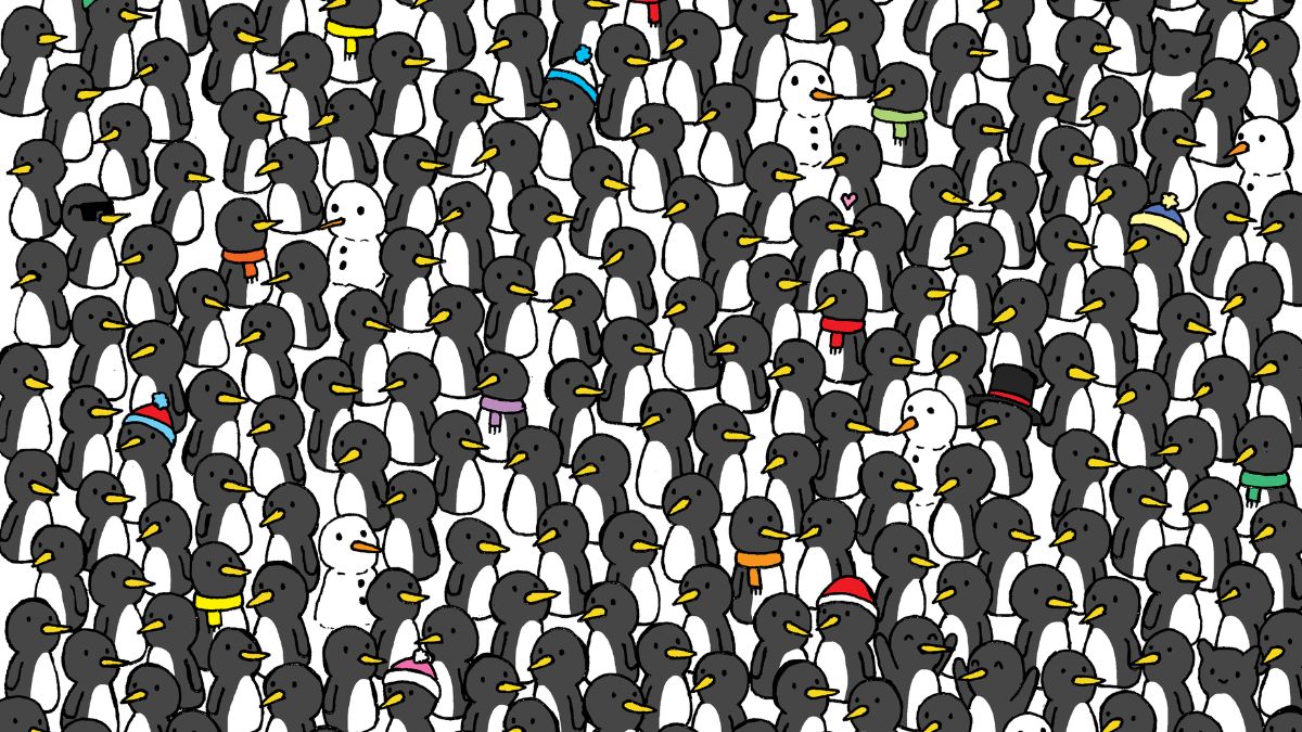 Only 1 Out Of 500 Highly Attentive People Could Spot Three Cats Hidden Among Penguins In 21 Seconds! Can You?