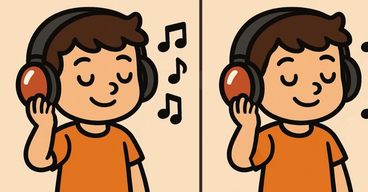 Spot the 3 Differences in Boy Listening to Music Beat the 45-Second Challenge!