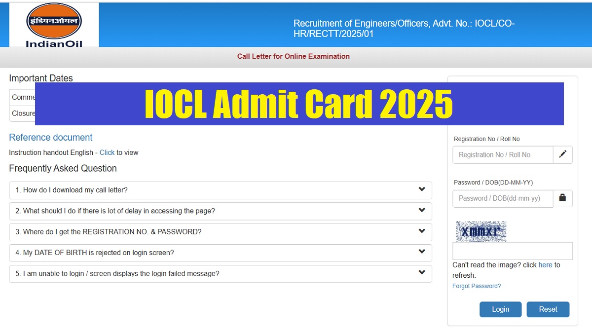 IOCL JE Admit Card 2025 OUT at ibpsonline.ibps.in: Download Engineers/Officers Call Letter Here
