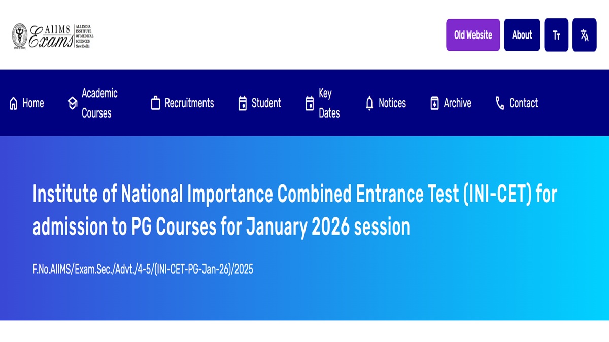 AIIMS INI CET January 2026 Registration Last Date, Apply at aiimsexams.ac.in