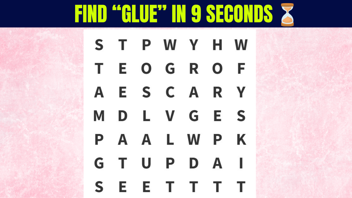 Hidden Word Puzzle: Can You Spot “GLUE” in 9 Seconds?