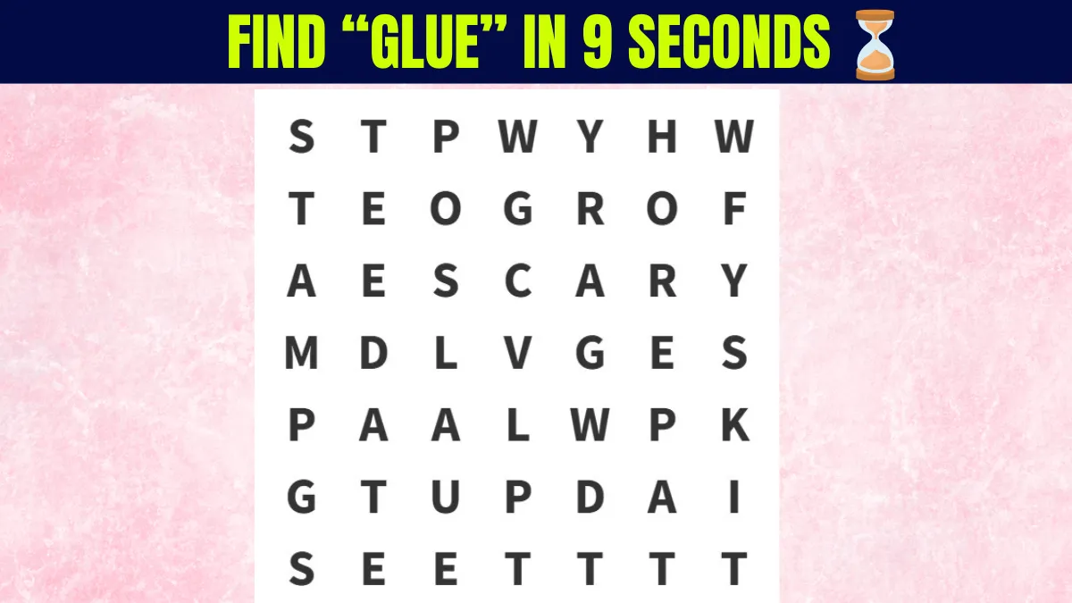 Hidden Word Puzzle: Can You Spot “GLUE” in 9 Seconds?