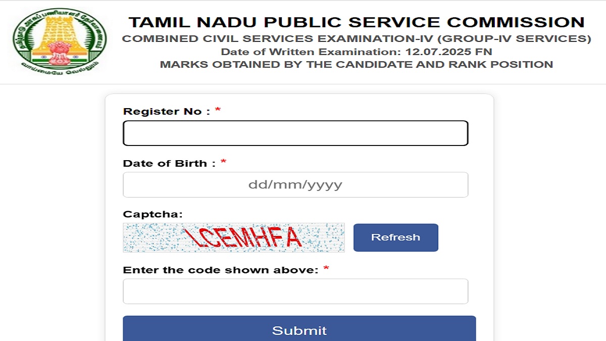 TNPSC Group 4 Result 2025 Out at tnpsc.gov.in, Download Marks, Rank Positions and Others Here
