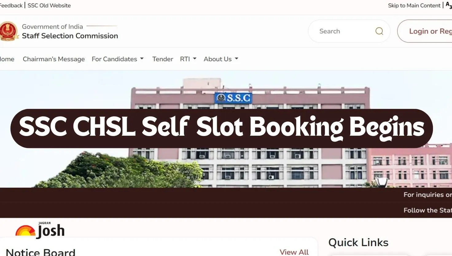 SSC CHSL 2025 Self Slot Booking Begins