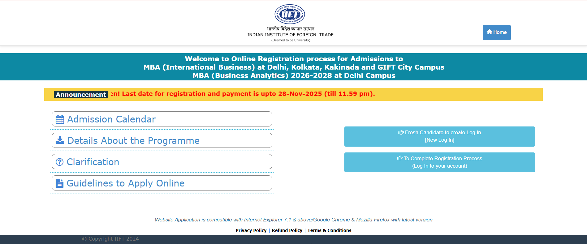 IIFT MBA Admissions 2026: Registrations Ongoing at iift.ac.in; Direct Link Here