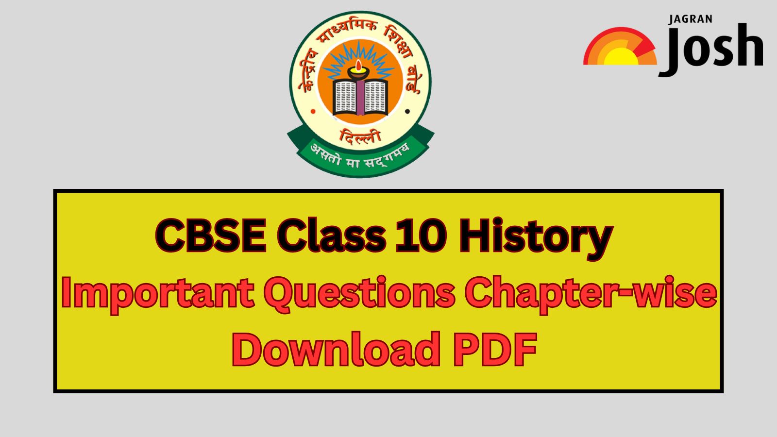 CBSE Class 10 History Important Questions 2025–26: Chapter-wise PDF Download
