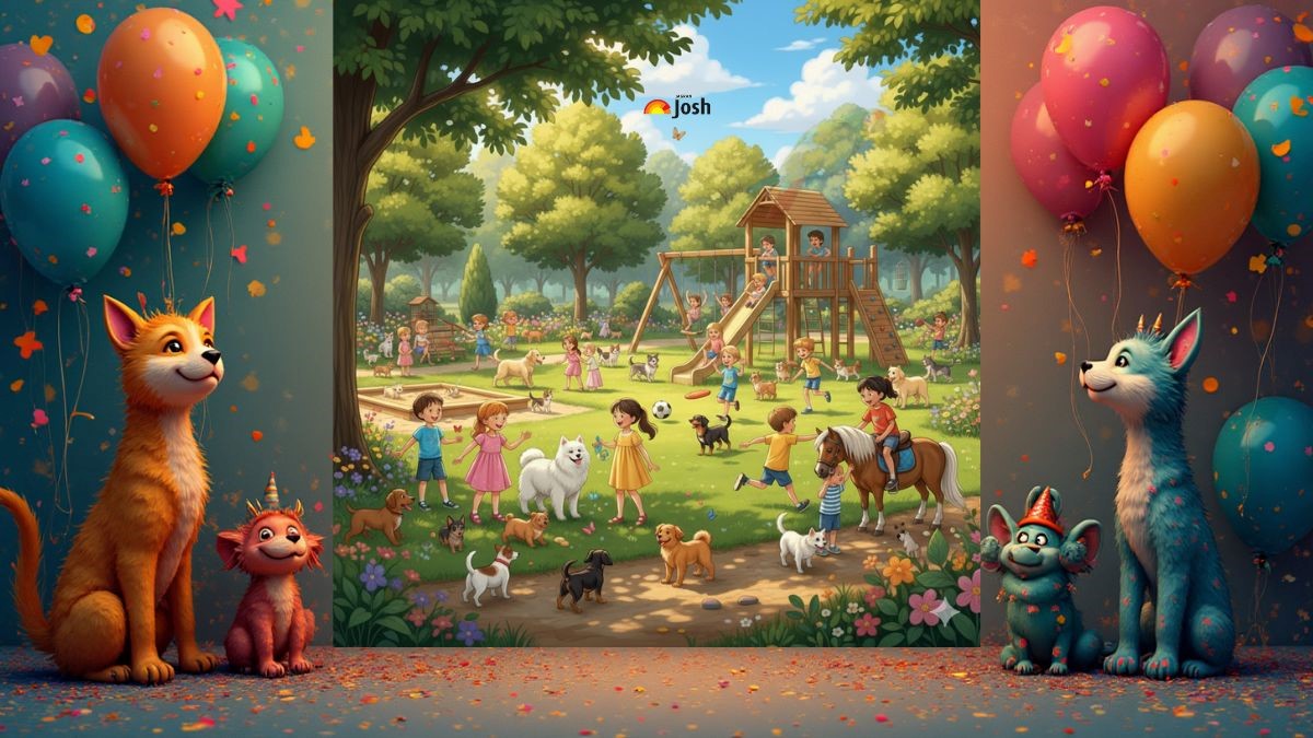 Using Your HD-Eye Vision with 119+ IQ Level, Find the Hidden Military Macaw in this beautiful, Realistic Children’s Park Scene Optical Illusion Artwork