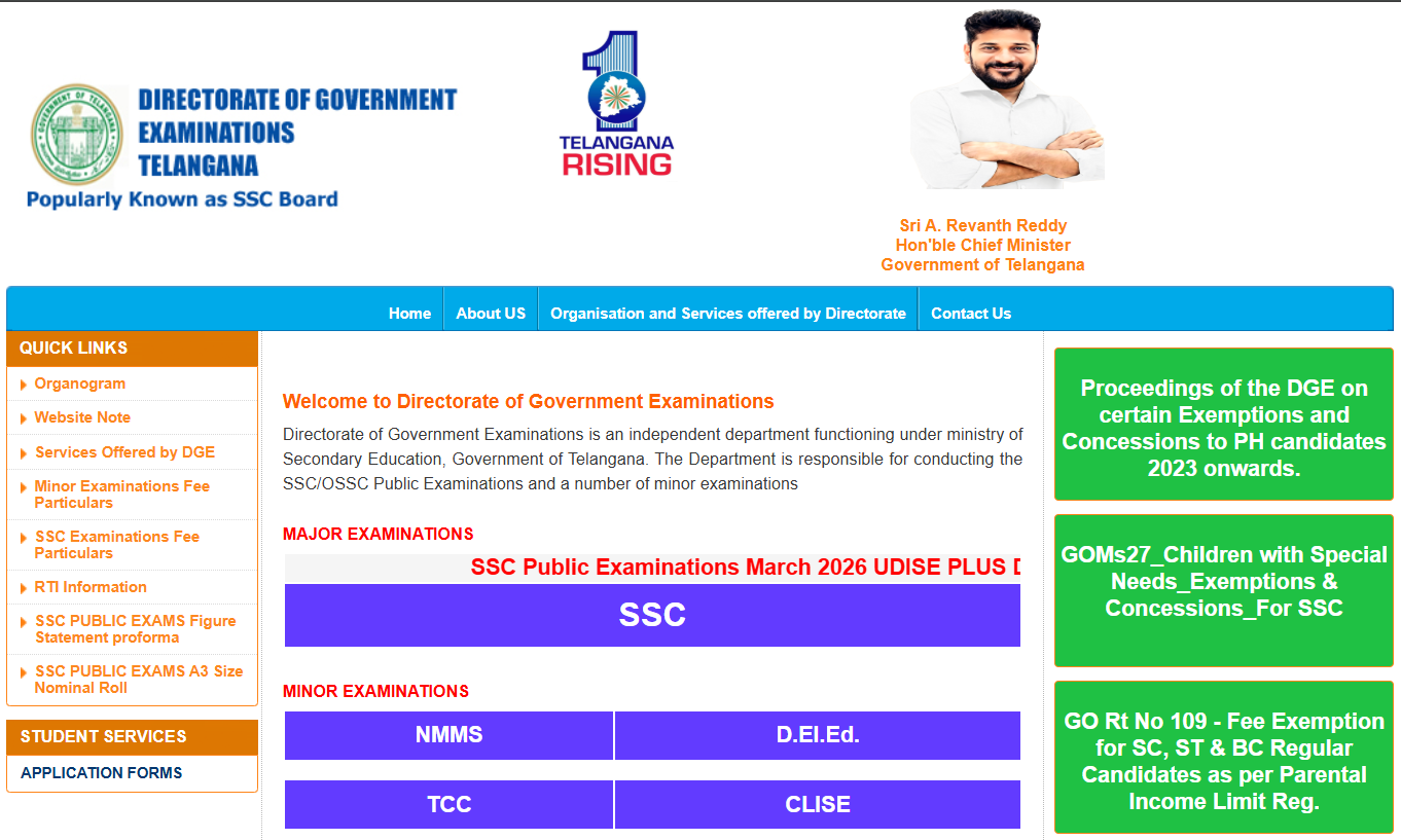 BSE Telangana Declared Class 10 SSC Public Exam Fee Deadlines Scheduled for March 2026