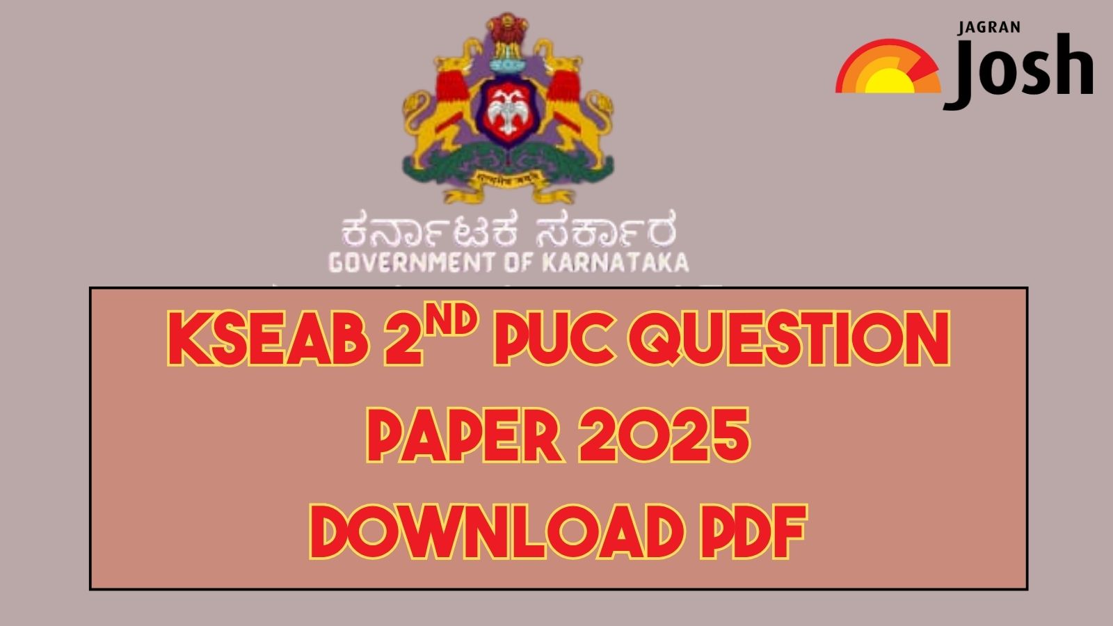 Karnataka Board (KSEAB) 2nd PUC Question Paper 2025: Download PDF Here