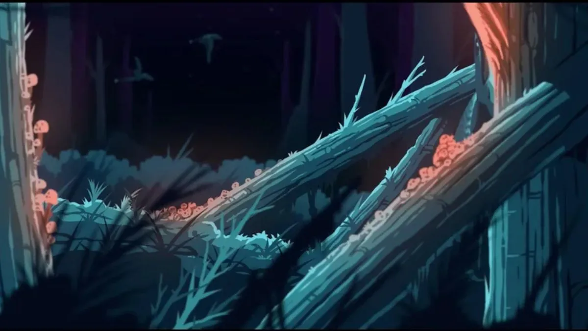 Spot the Hidden Dinosaur in this Haunting Nighttime Forest Ambience Optical Illusion