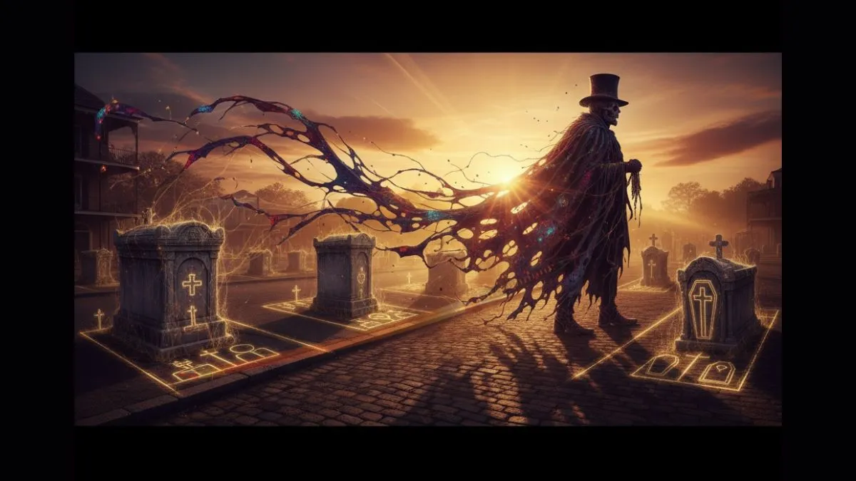 Find the Hidden Sword in this Eerie Graveyard Gothic Horror Halloween-themed Optical Illusion