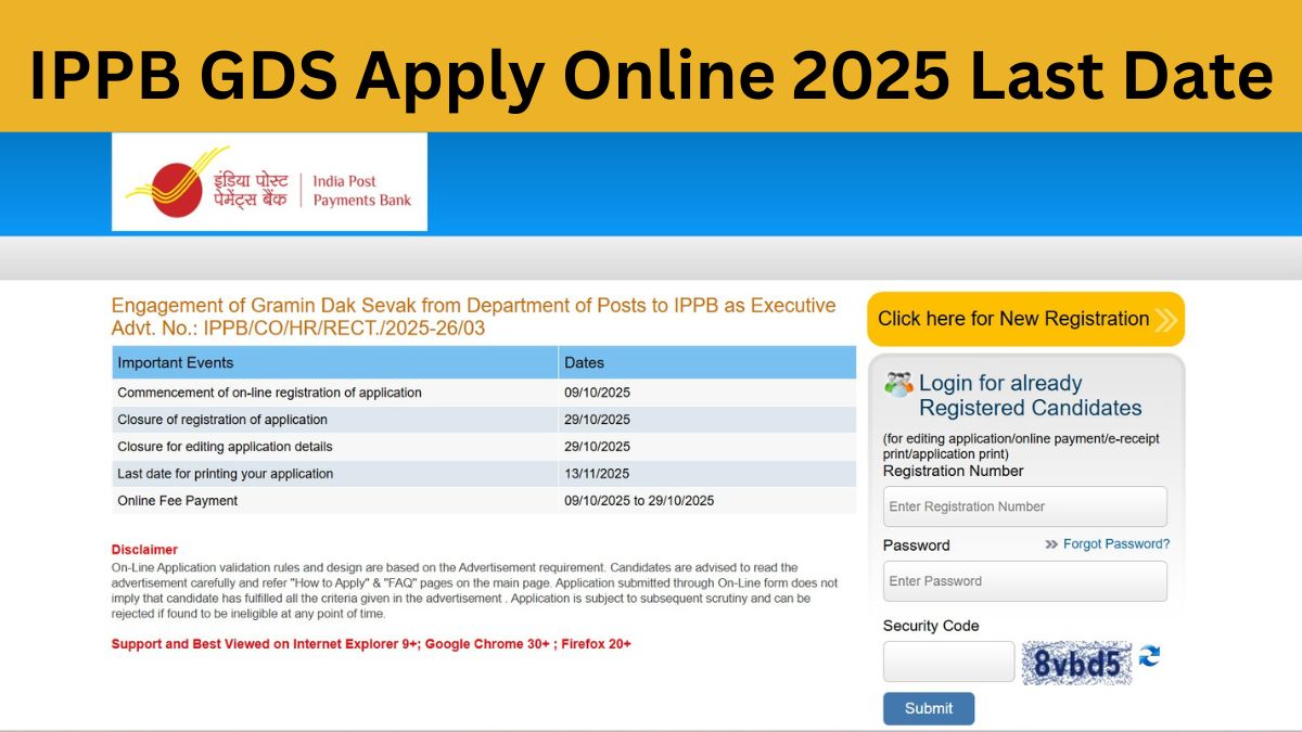 IPPB GDS Recruitment 2025 Application Last Date Today, Apply Now for 348 Posts at ibpsonline.ibps.in