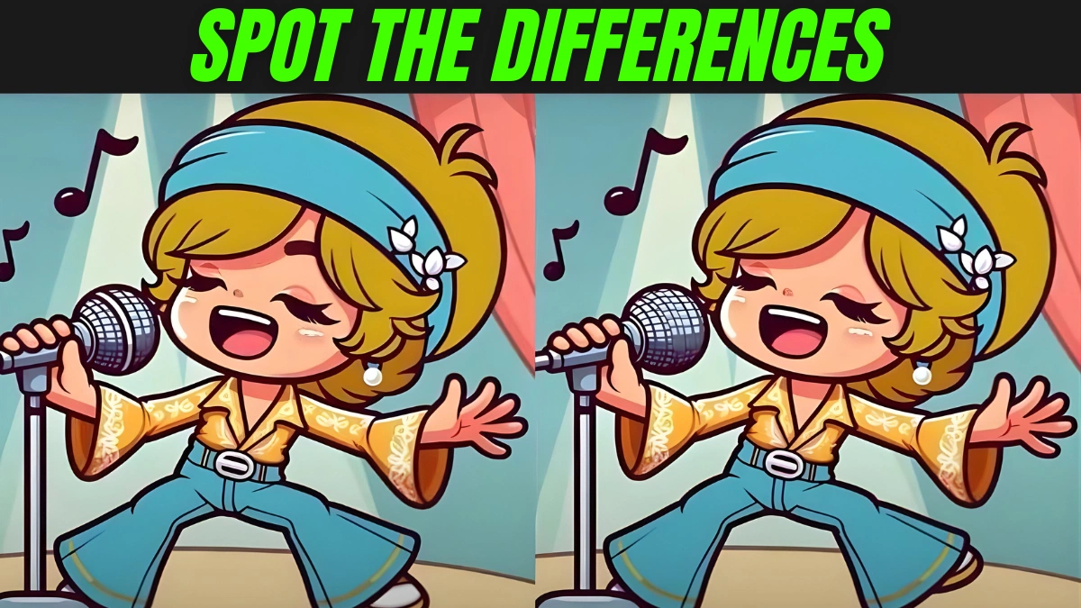 Spot 5 Differences in This Singing Girl Picture in 37 Seconds!
