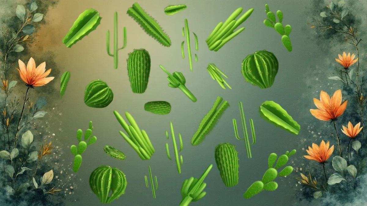 Find the hidden odd Cacti or Succulents in this Stylised Artistic Optical Illusion IQ Test