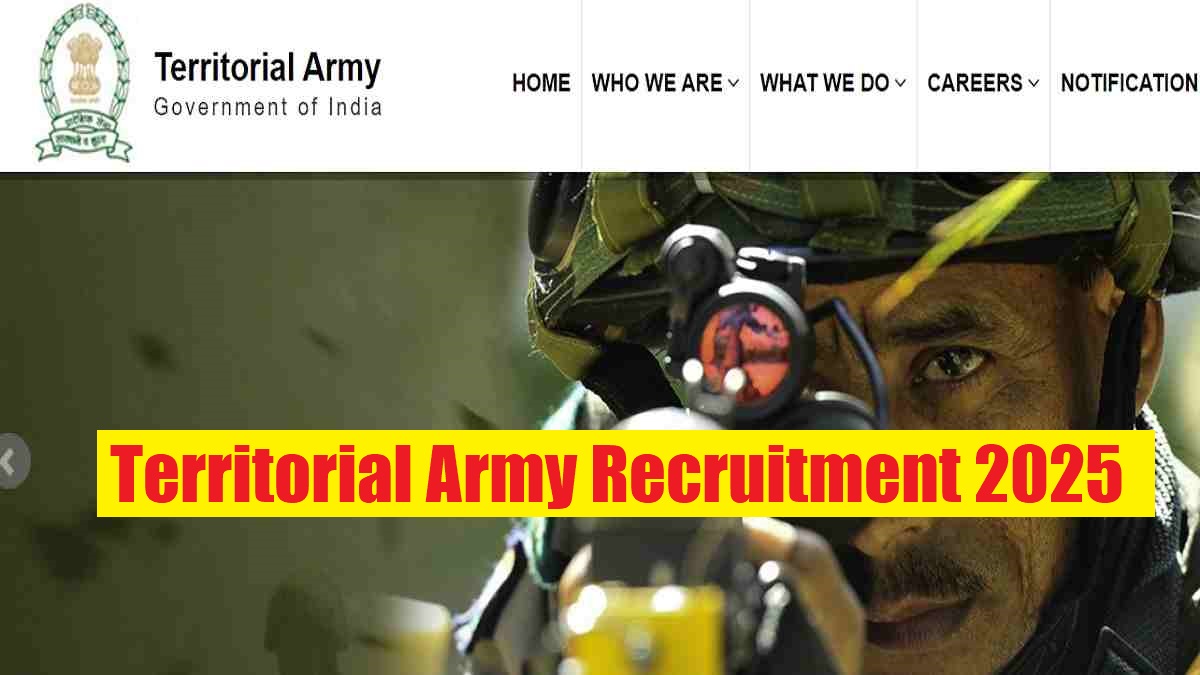 Territorial Army Recruitment 2025 Notification Released at territorialarmy.in for Various Posts - Check Rally Date, Eligibility and More
