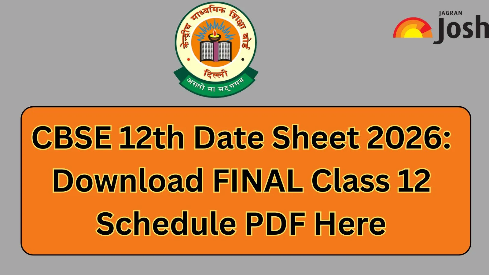 CBSE Class 12 Date Sheet 2026 Out