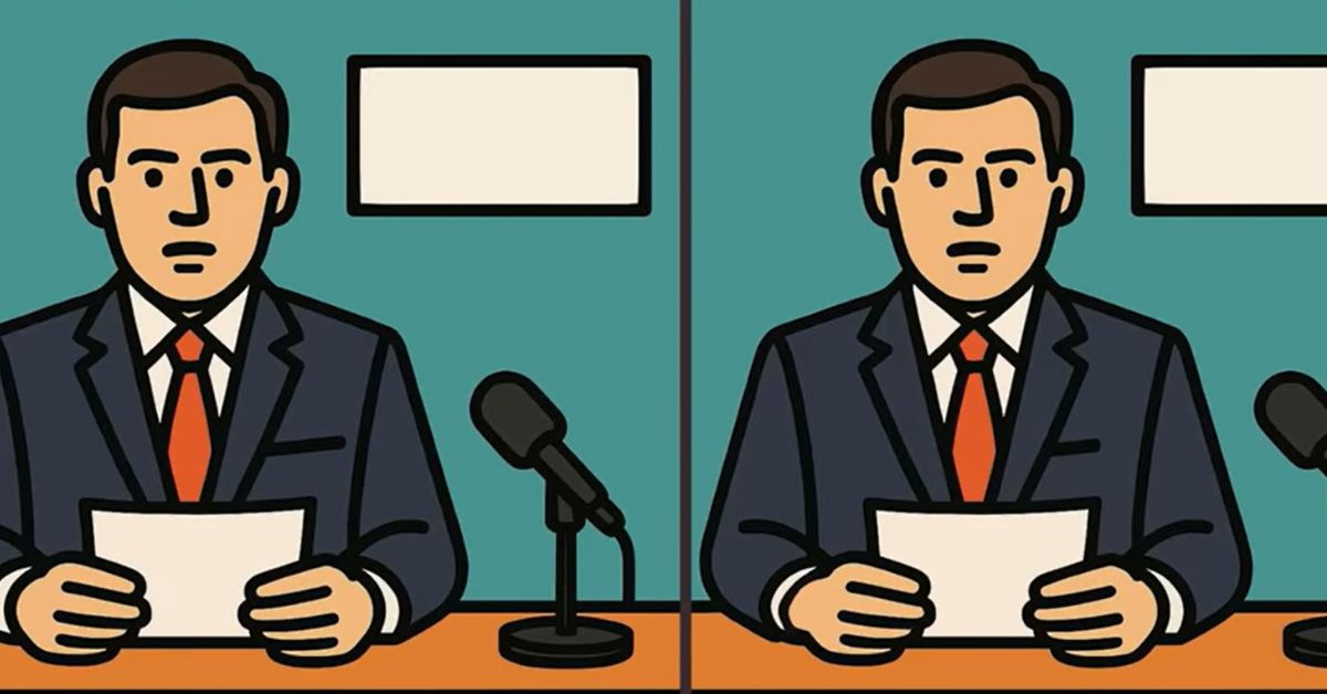 Spot the 3 Differences in Anchor Reading News Beat the 63-Second Challenge!