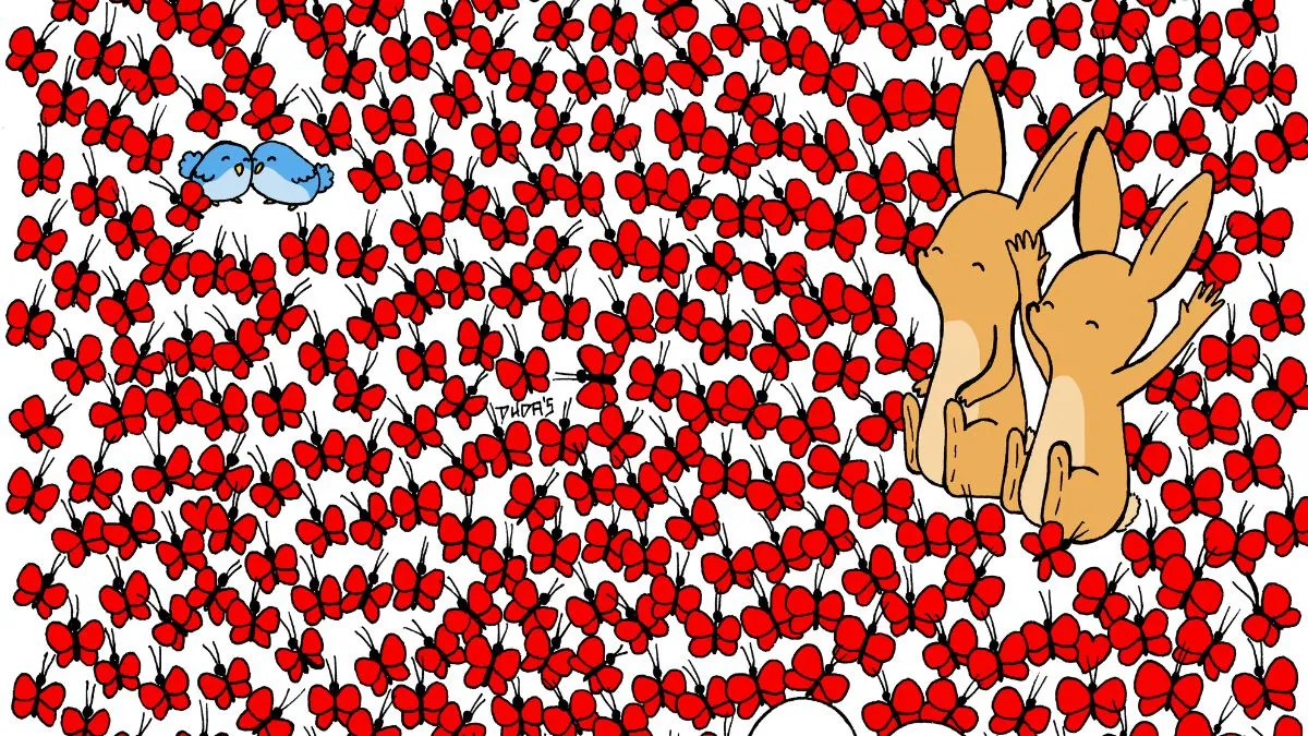 Find three hidden hearts.