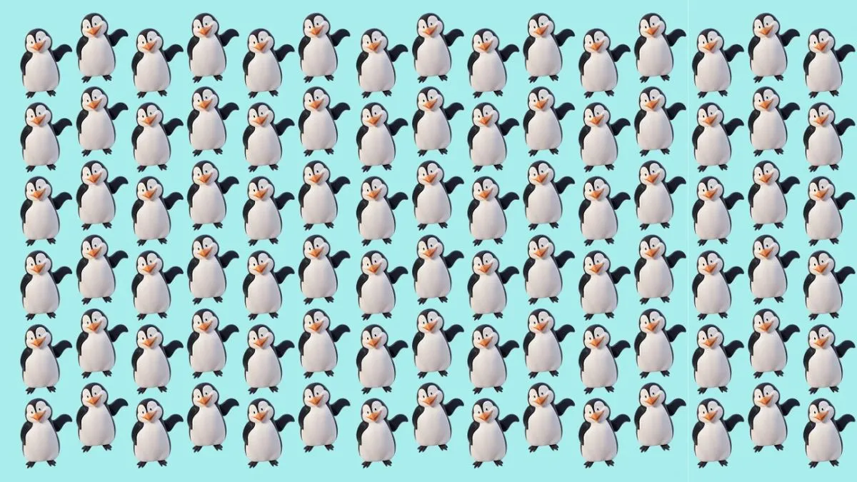 Only 1% out of 100 can find the hidden odd Penguin in this Optical Illusion Brain Teaser IQ Test