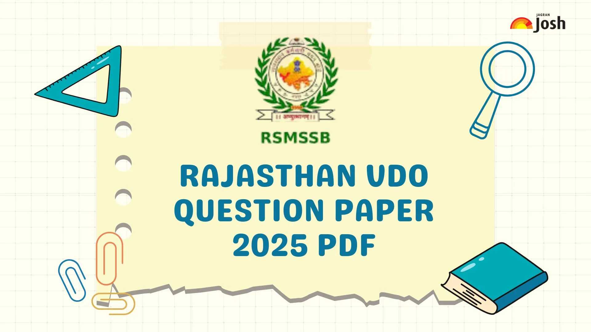 RSMSSB Rajasthan VDO Question Paper 2025 डाउनलोड करें