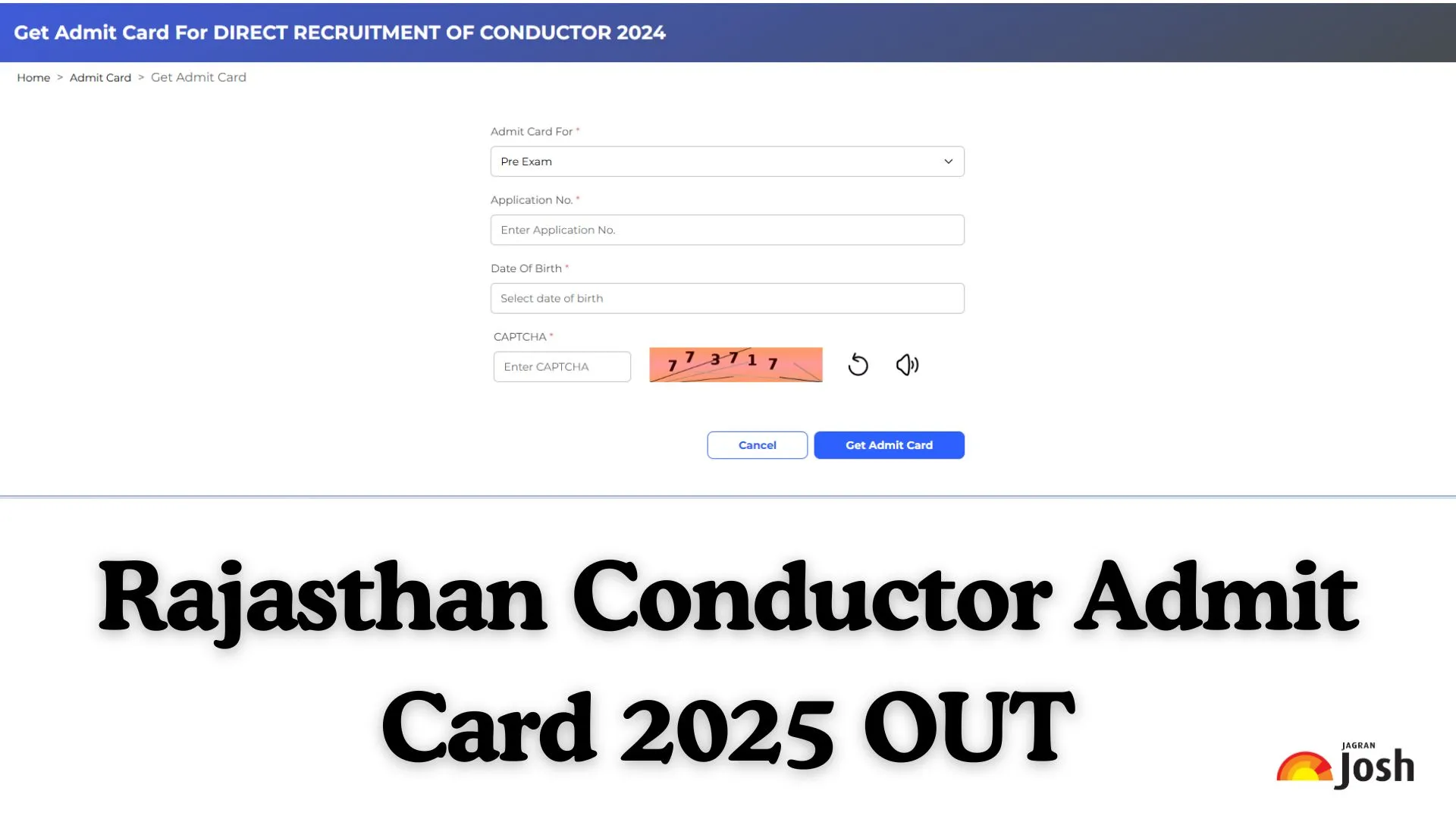 Rajasthan Conductor Admit Card 2025 Link