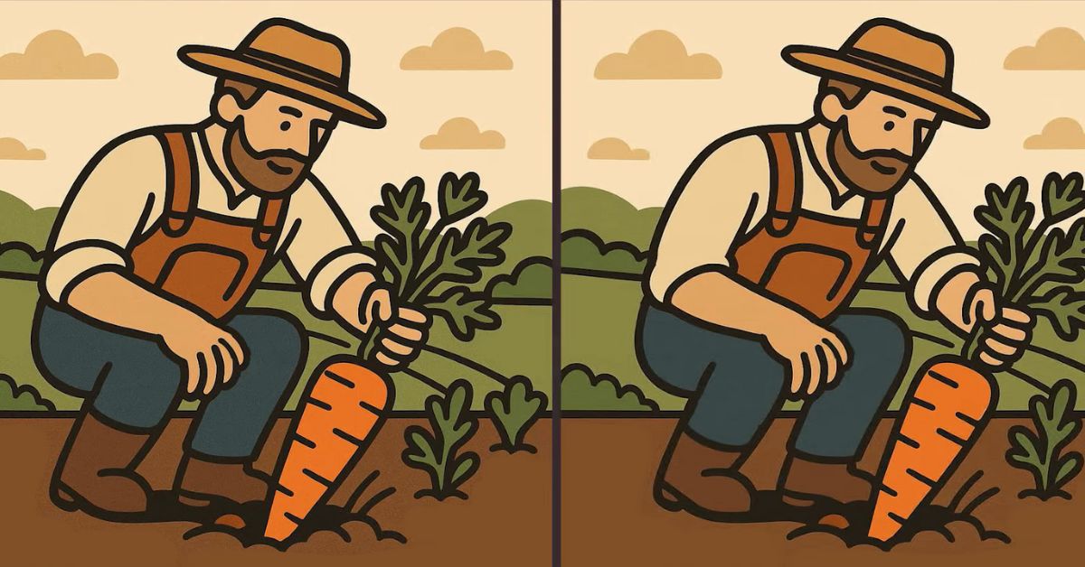 Spot the 3 Differences in Farmer Picking Carrots Beat the 19-Second Challenge!