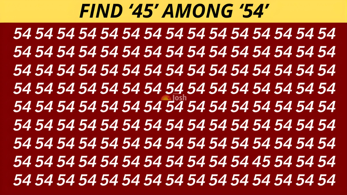Visual Illusion: Spot the Hidden ‘45’ Among These ‘54’s In 7 Seconds!