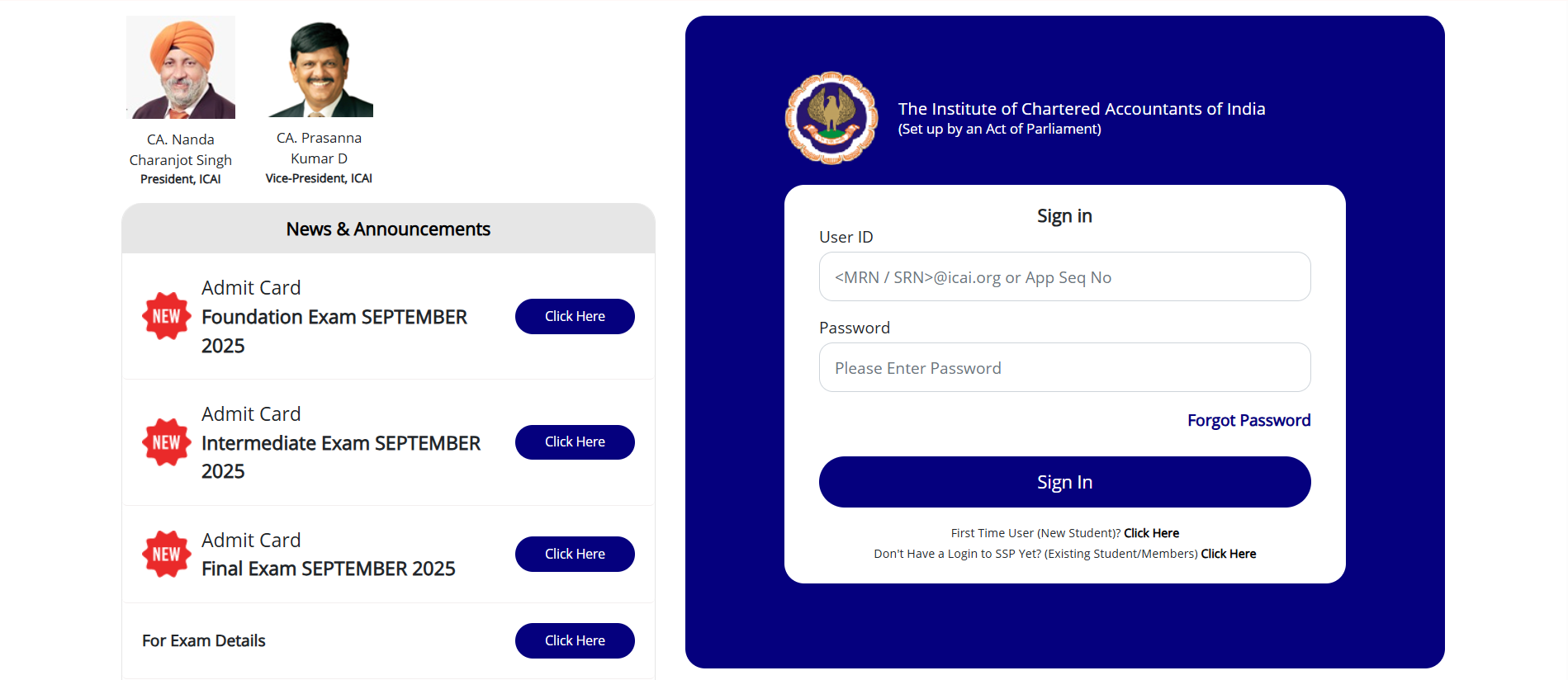 ICAI CA Exam 2026: Registration for January Session begins for Intermediate, Foundation and Final Exams at icai.org