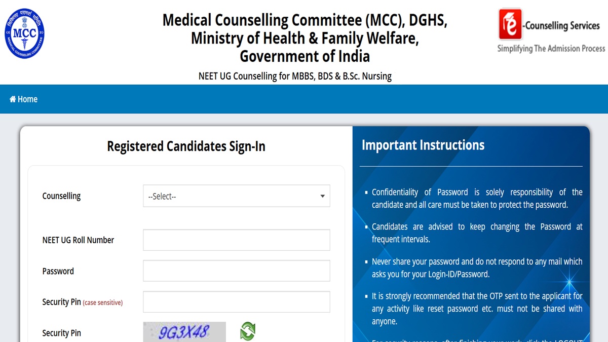 MCC NEET UG Counselling 2025 Stray Vacancy Round Registrations Begin, Apply at mcc.nic.in
