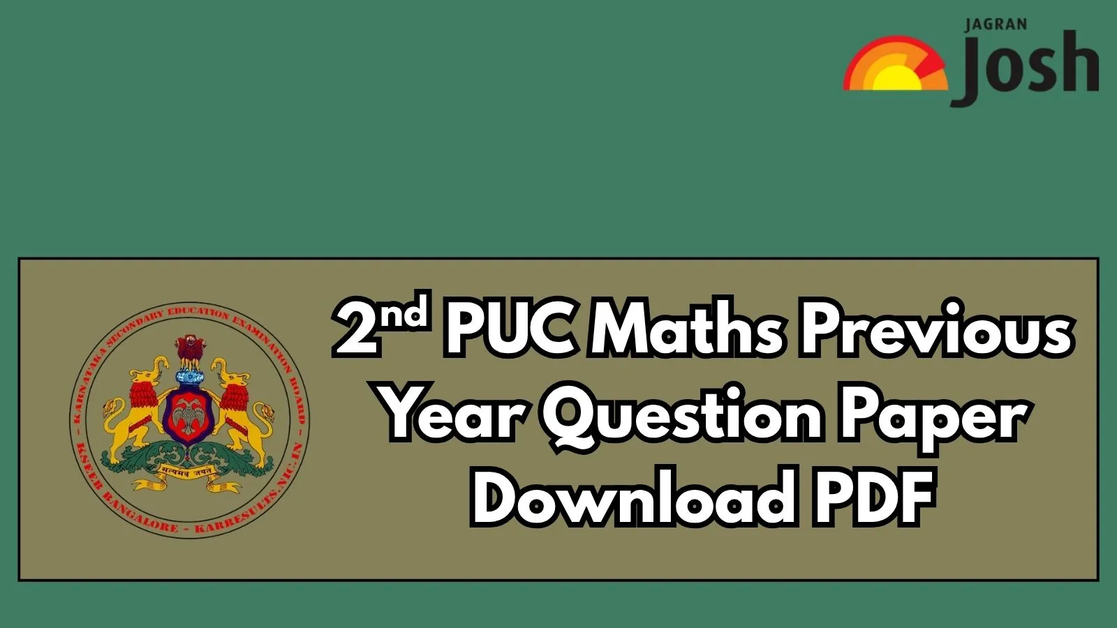 2nd PUC Maths Previous Year Question Papers