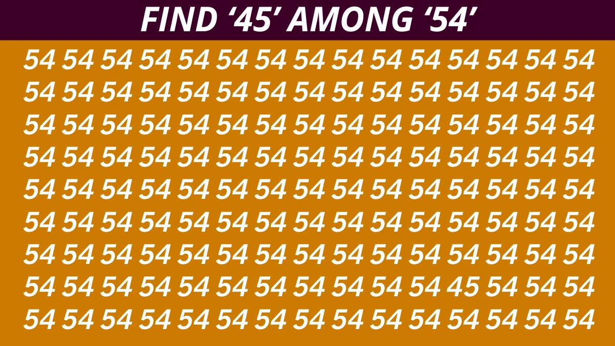 Visual Illusion: Can You Find ‘45’ Among ‘54’s in 7 Seconds?