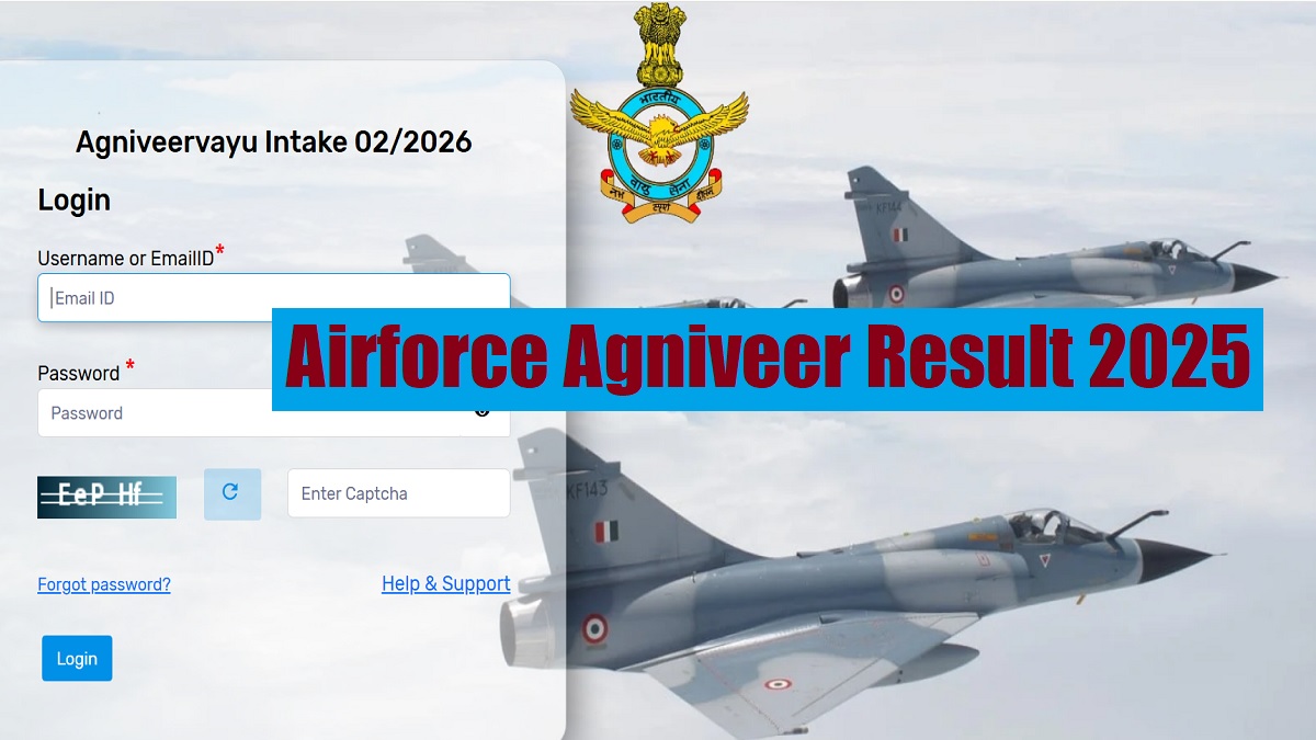 Airforce Agniveer Result 2025 Out: Download Agniveervayu Intake 02/2026 Result PDF at agnipathvayu.cdac.in