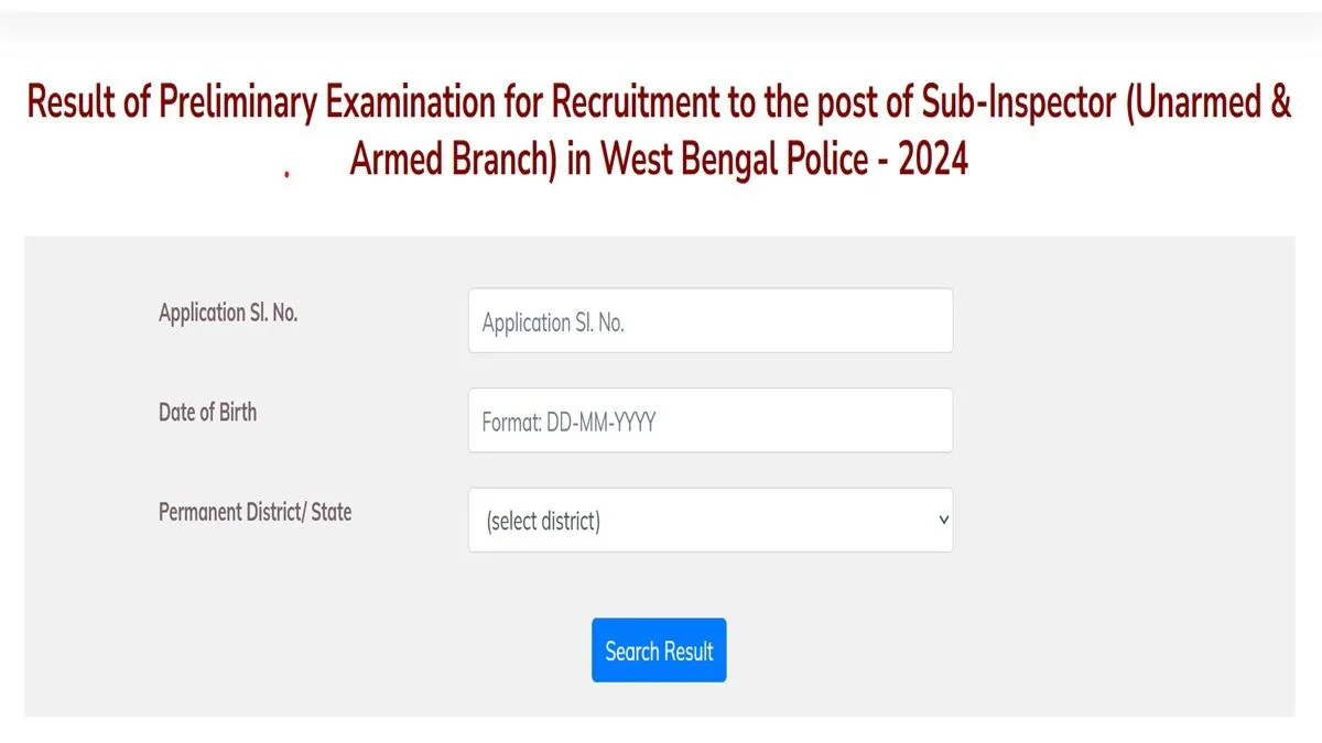 WBP SI Result 2025
