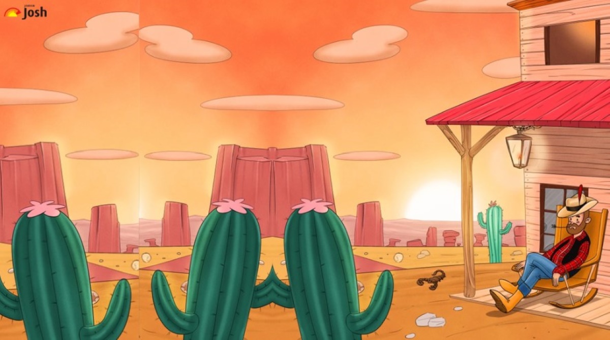 Only those who possess Hawk-Level Vision can find the hidden Snake in this Visual Illusion of a Cartoon-Style Desert Scene during Sunset!