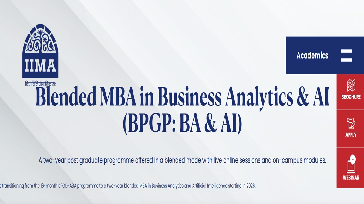 IIM Ahmedabad Launches 2 Year Blended MBA Business Analytics and AI Programme, Applications Open at bpgpbaai.iima.ac.in