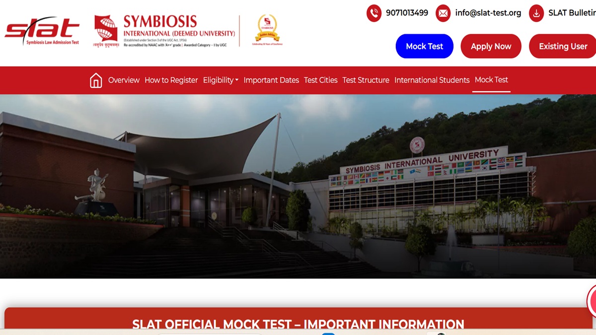 SLAT 2026 Mock Test on November 11, Apply at slat-test.org