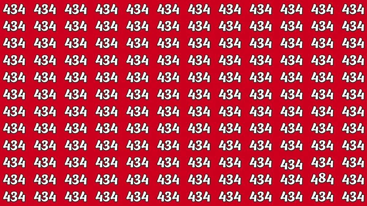 Find the hidden number 484 among the 434s.