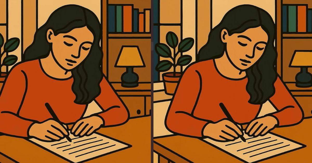 Spot the 3 Differences in Girl Writing on Paper Beat the 31-Second Challenge!